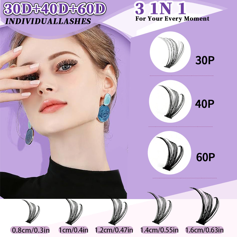 32-Row Cluster Eyelash Book - 640 Segmented DIY Lash Extension Set