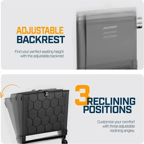 Alpcour Heated Massage Stadium Seat - Reclining Bleacher Chair Alpcour Heated Massage Reclining Stadium | Ectron Online