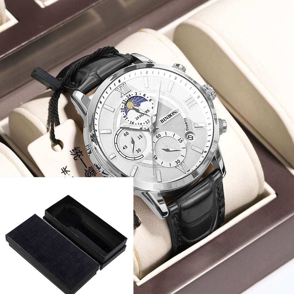 Men's Simple Chronograph Watch Simple Multifunctional Chronograph Water | Ectron Online