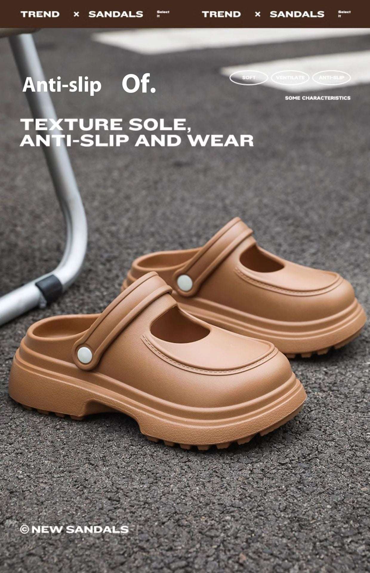 Mary Jane Closed-toe Slippers Female EVA Outdoor Non-slip Beach Flip-flops Mary Jane Closed-toe Slippers Female EVA | Ectron Online
