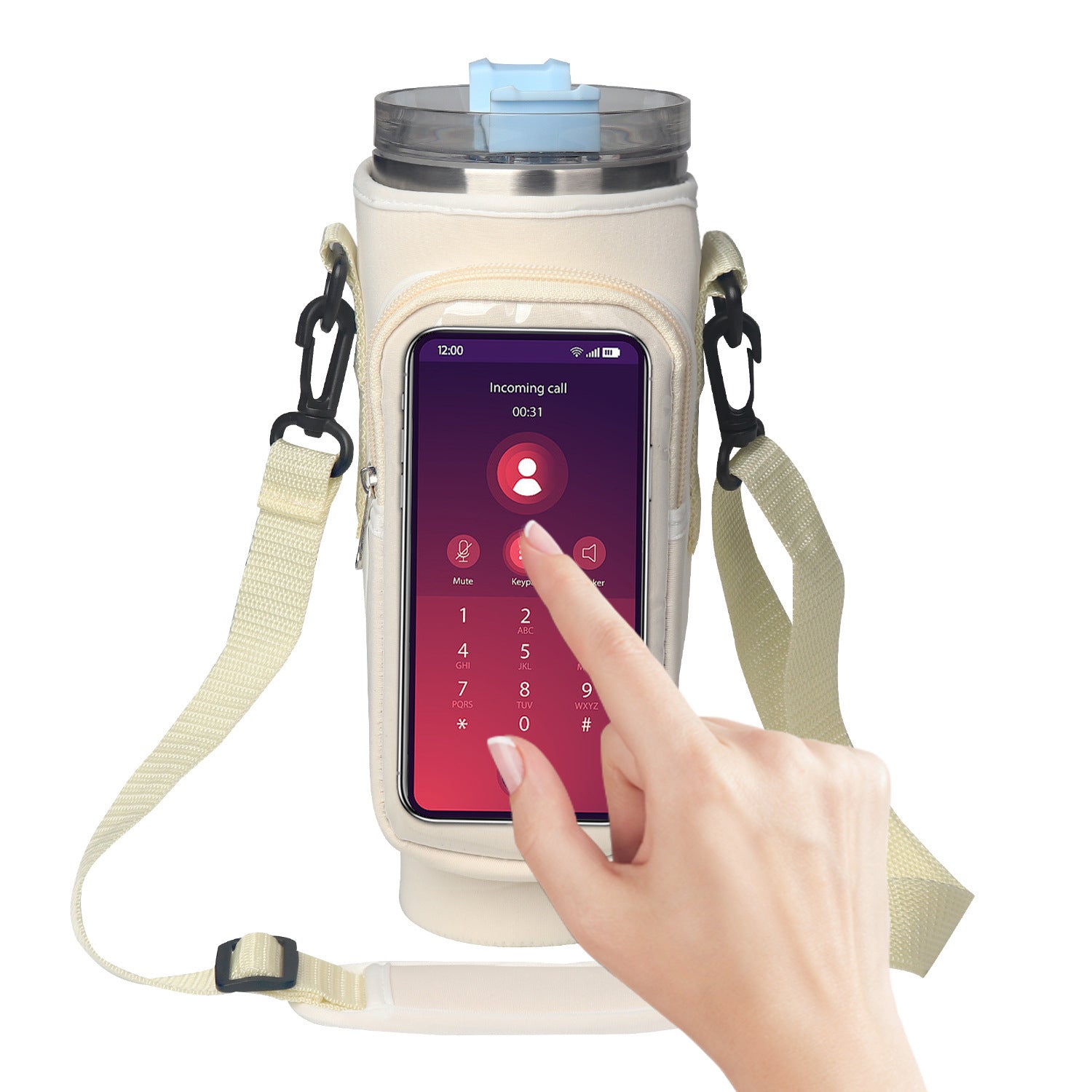40oz Cup Cover with Transparent Touch Screen Neoprene 40oz Cup Cover Transparent Touch Screen | Ectron Online