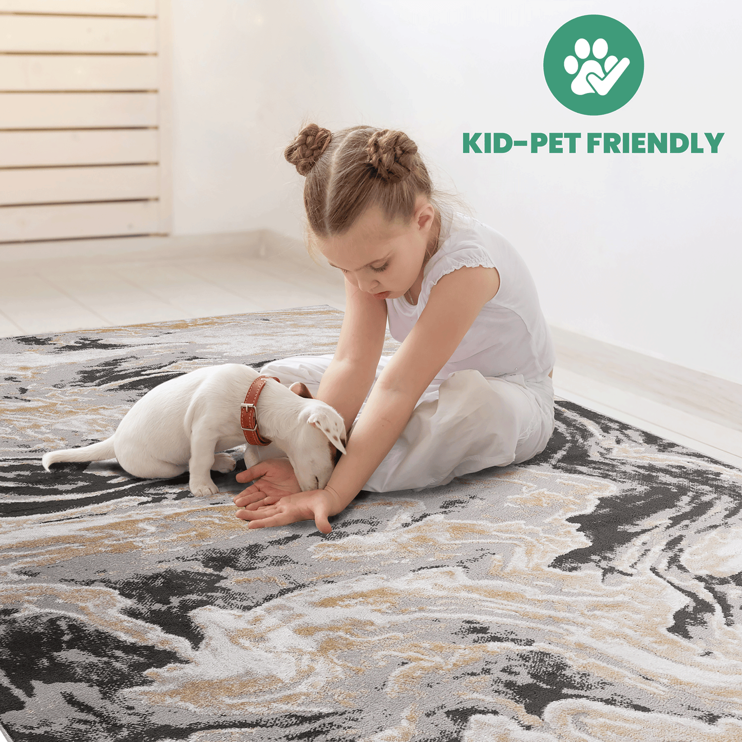 Payas Collection Abstract Runner Rug - 2x8 Grey Modern Hallway