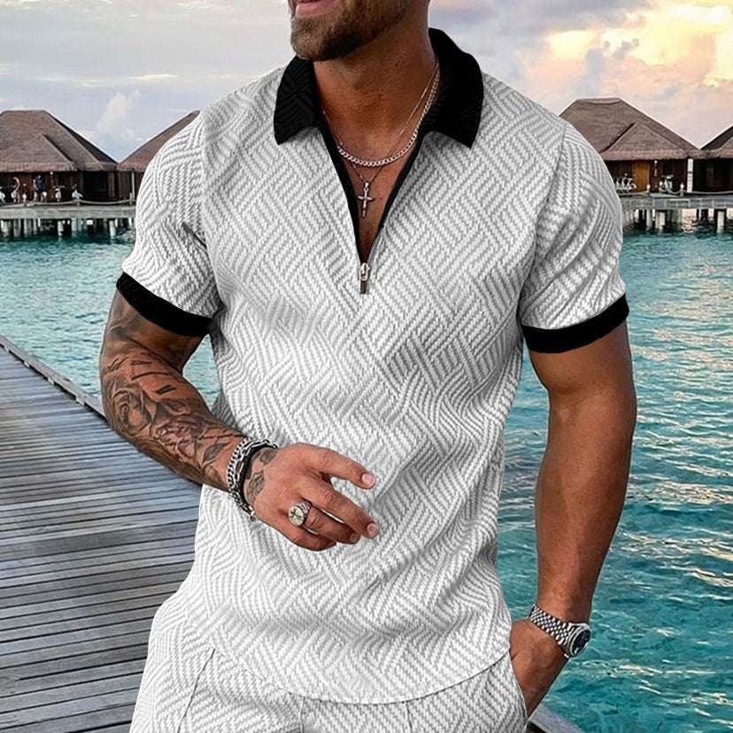 Men’s Polo Lapel T-Shirt – European & American Casual Style European And American POLO Lapel New Cas | Ectron Online