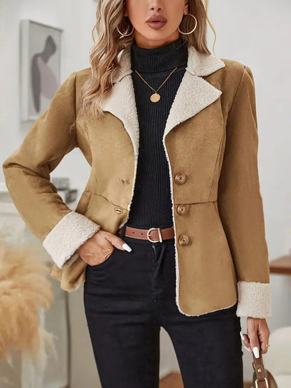 Women's Warm Fur Integrated Jacket | Cold-Proof Lapel Outwear Casual Fashion Cold-proof Warm Fur Integ | Ectron Online