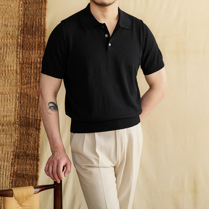 Men’s Cotton Linen Polo – Breathable Solid Business Casual Tee Business Casual Cotton And Linen Polo Co | Ectron Online