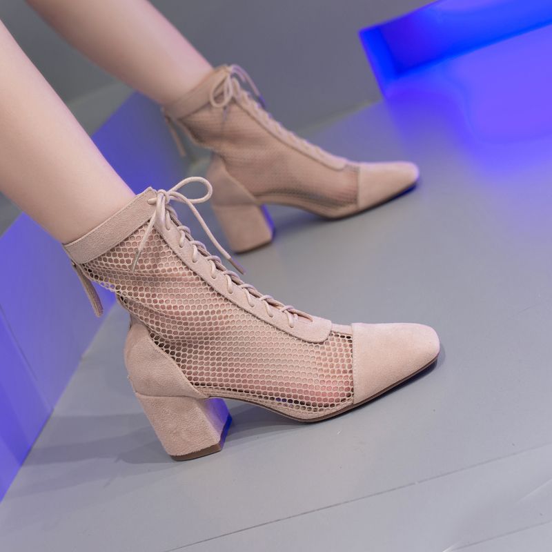 Summer Long Sandal Boots Women's Chunky Heel Summer Long Sandal Boots Women's Chunky | Ectron Online