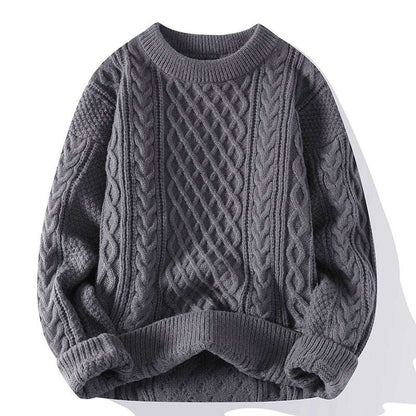 Men's New Autumn Winter Twist Knit Sweater - Casual Round Neck Pullover Autumn And Winter New Men's Twist Sweate | Ectron Online