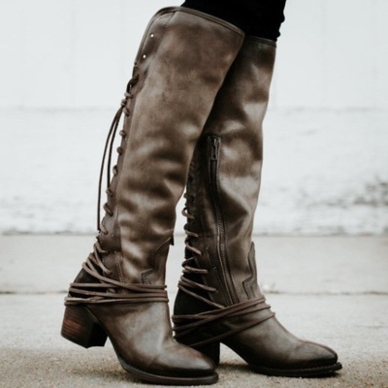 Fashion Personality All-match Color Matching Women's Boots