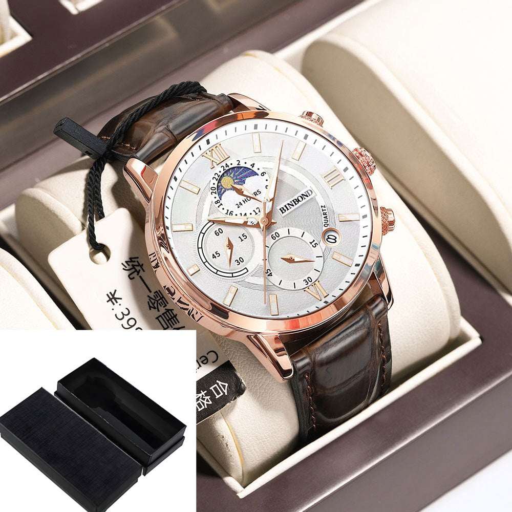 Men's Simple Chronograph Watch Simple Multifunctional Chronograph Water | Ectron Online
