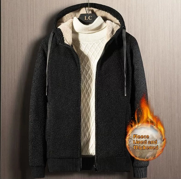Men's Winter Zipper Hooded Sweater Cardigan