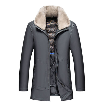 Men's Premium Sheepskin Leather Down Jacket