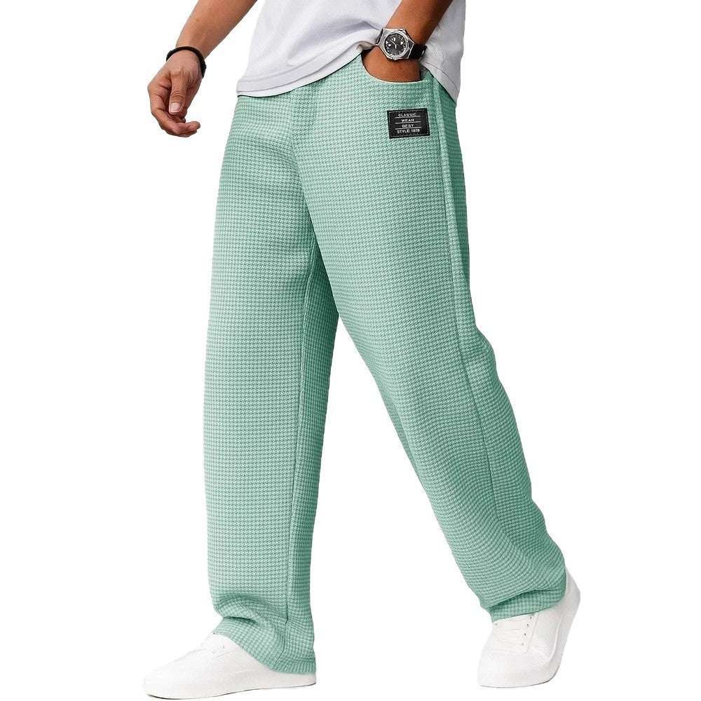 Men's Waffle Straight-Leg Trousers Autumn And Winter Leisure Waffle Fashion | Ectron Online