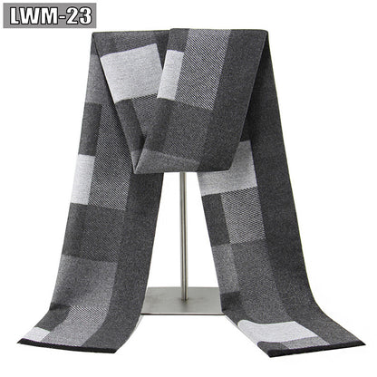 Men's Scarf European And American Cashmere Autumn And Winter Business Plaid