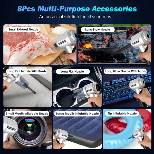 20000PA Cordless Car Vacuum - 4-in-1 Brushless Handheld Cleaner