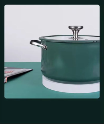9 Pcs Green Stainless Steel Ceramic Coated Cookware Set with Steamer 4pcs Stainless Steel Ceramic Coated Pot | Ectron Online