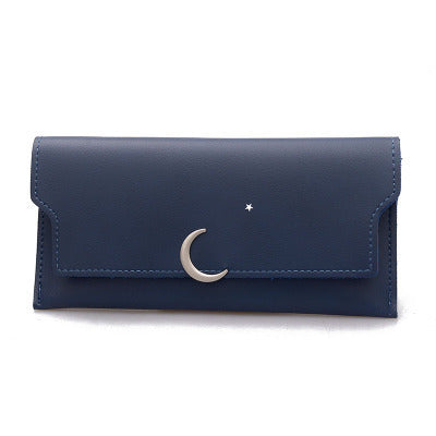 Star Moon Rivet Zipper Soft Leather Coin Wallet