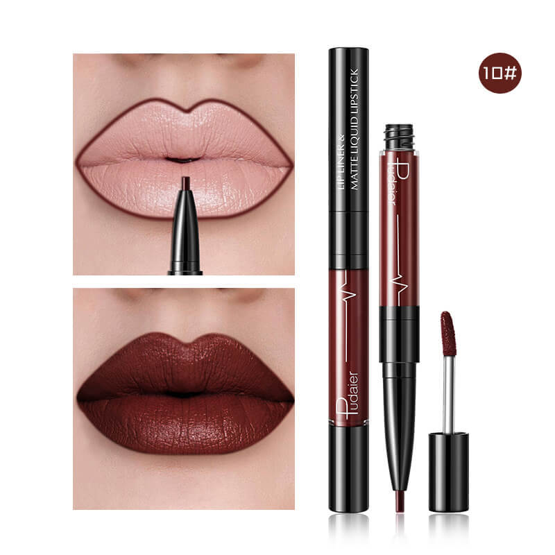 Pudaier Matte Lip Gloss & Liner 2-in-1 Kit Pudaier Matte Lip Gloss Lip Liner 2 in1 | Ectron Online