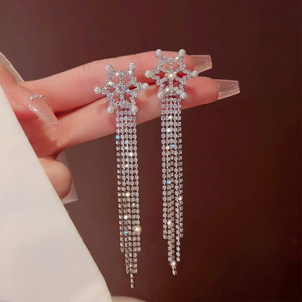 Sterling Silver Needle Light Luxury Pearl Earrings Graceful Personality