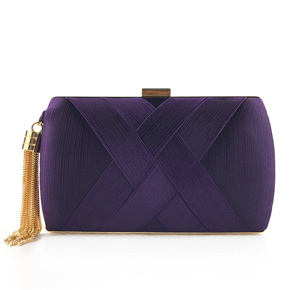 Dinner Satin Fashion Tassel Clutch - Elegant Evening Bag Dinner Satin Fashion Tassel Clutch | Ectron Online