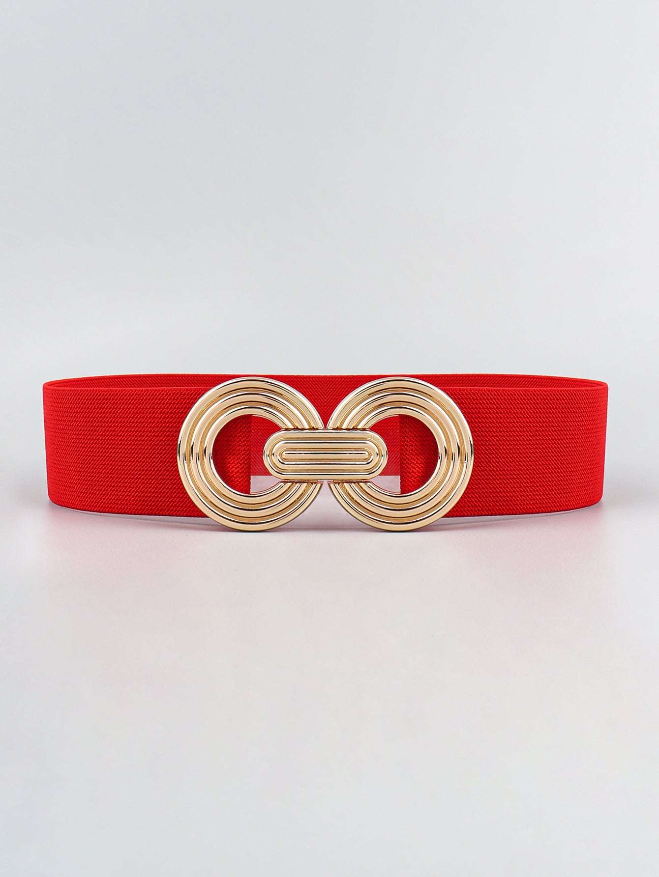 Geometric Buckle Elastic Wide Belt