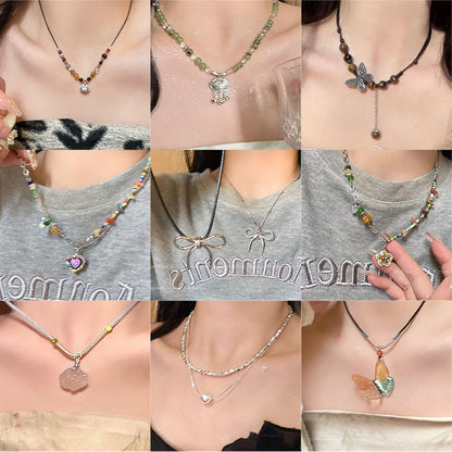 Butterfly Pearl Necklace Female Clavicle Chain Accessories