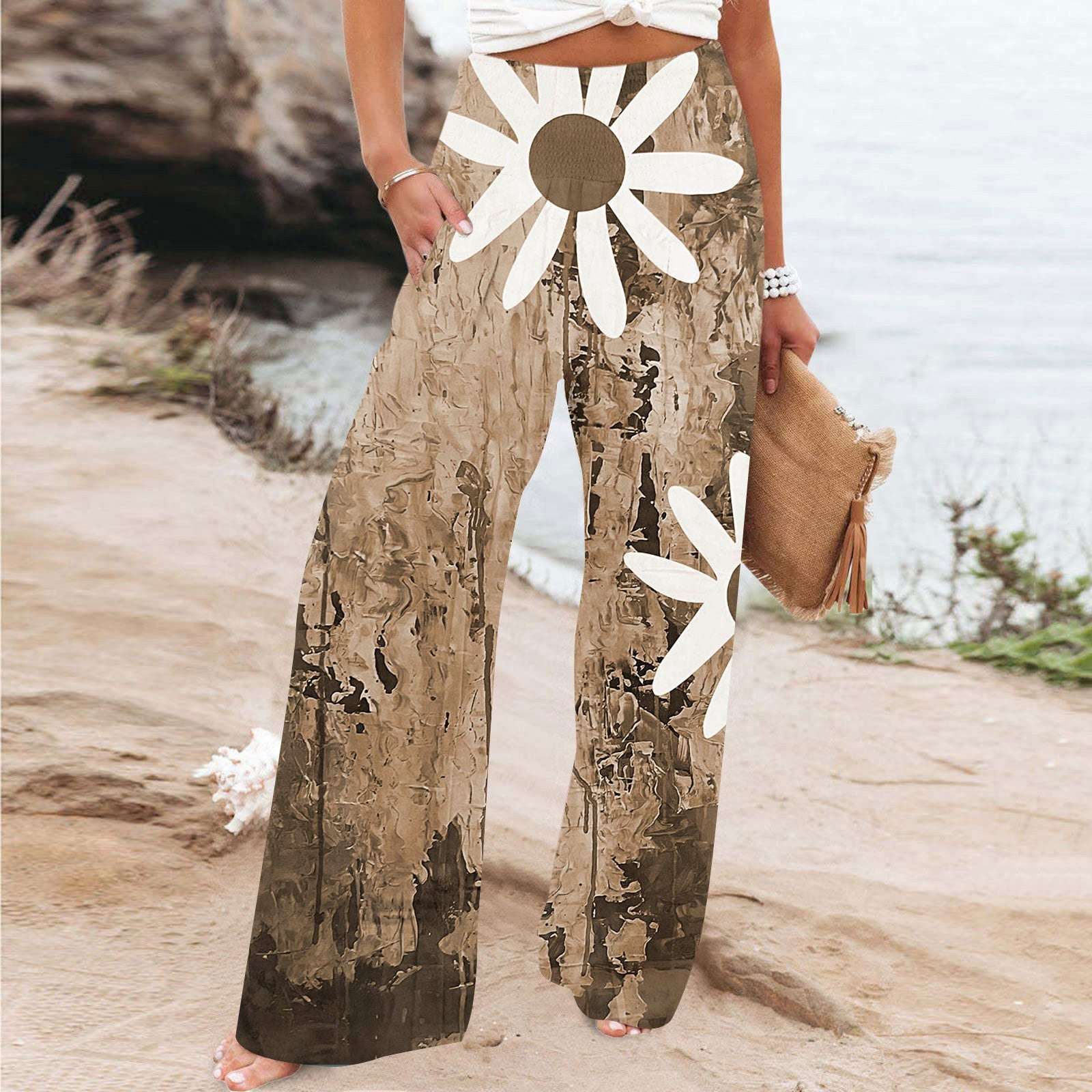Elegant Series New Printed Loose High Waist Casual Wide Leg Pants Elegant Series New Printed Loose High Wa | Ectron Online