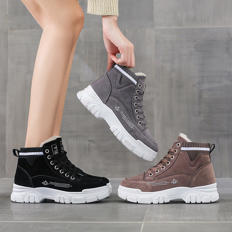 Ladies Casual Shoes Lace-up Fashion Sneakers Platform Snow Boots Winter Women Boots Warm Plush Women's Shoes