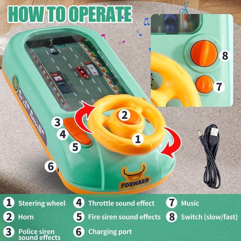 Kids Musical Steering Wheel Toy Musical Steering Wheel Toys For Boys 4 6 | Ectron Online