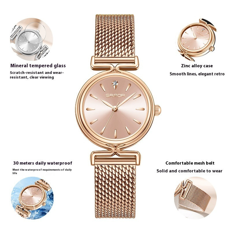 Women's Retro Mesh Strap Watch - All-Matching Women's Retro Mesh Strap Watch Outdoor A | Ectron Online