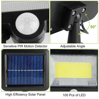100 LED Solar Wall Lights Solar Powered Wall Lights Outdoor 100 LE | Ectron Online