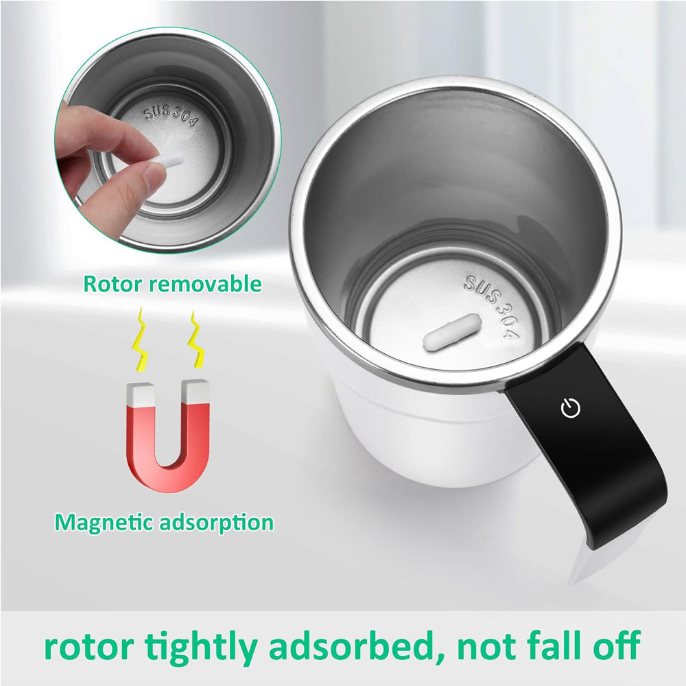 12oz Self-Stirring Coffee Mug | Auto Magnetic Cup with LED Temperature Display