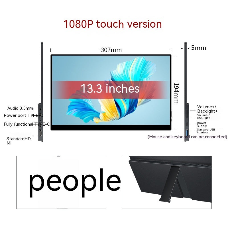 Touch Portable Monitor for Phone, Laptop & Gaming Touch Portable Monitor Mobile Phone Comp | Ectron Online