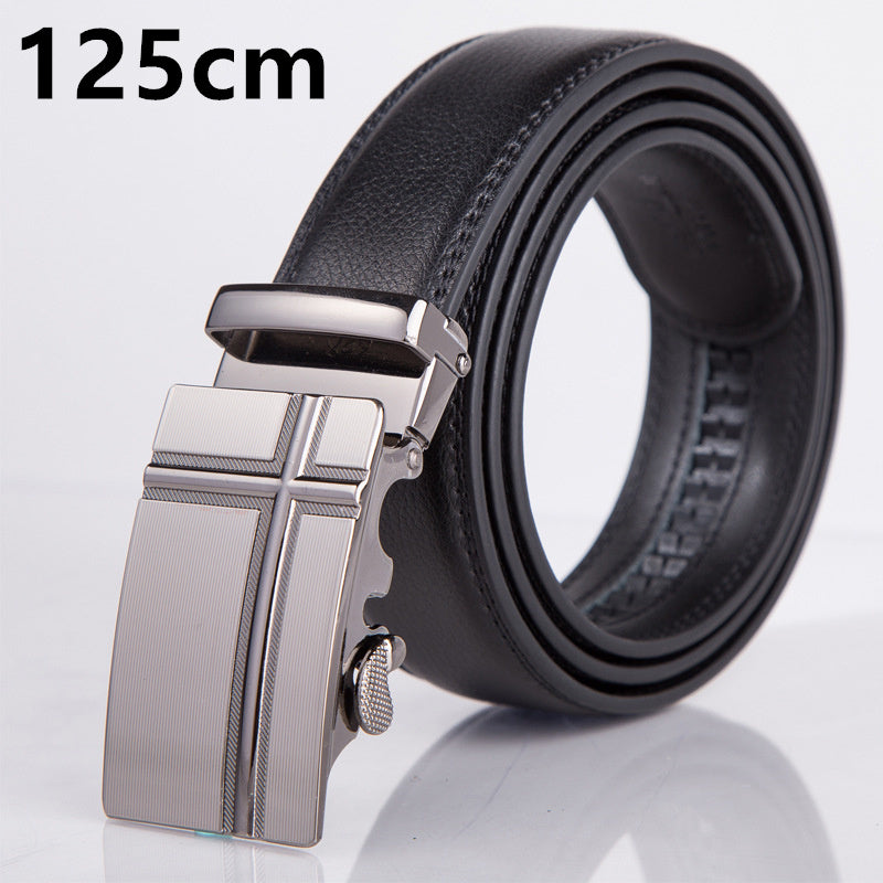 Leather automatic buckle belt