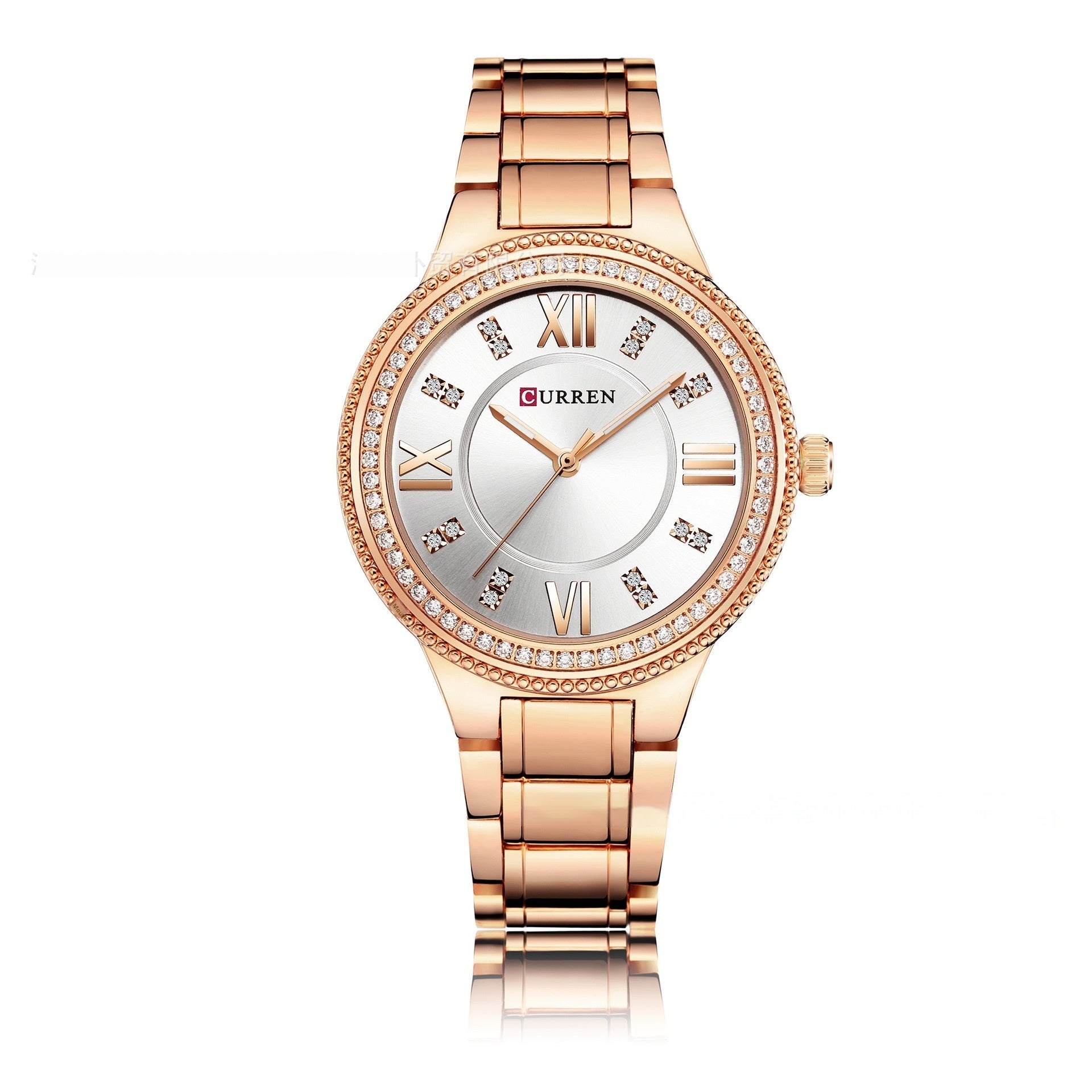Women's Diamond-Embedded Steel Watch Women's Quartz Fashion Waterproof Diamon | Ectron Online