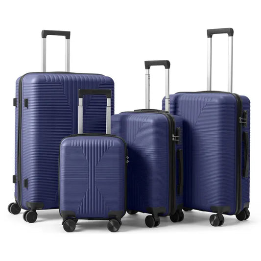 4-in-1 PP Trolley Case Set - Navy Blue Non-TSA Customs Lock 4-in-1 PP Trolley C | Ectron Online