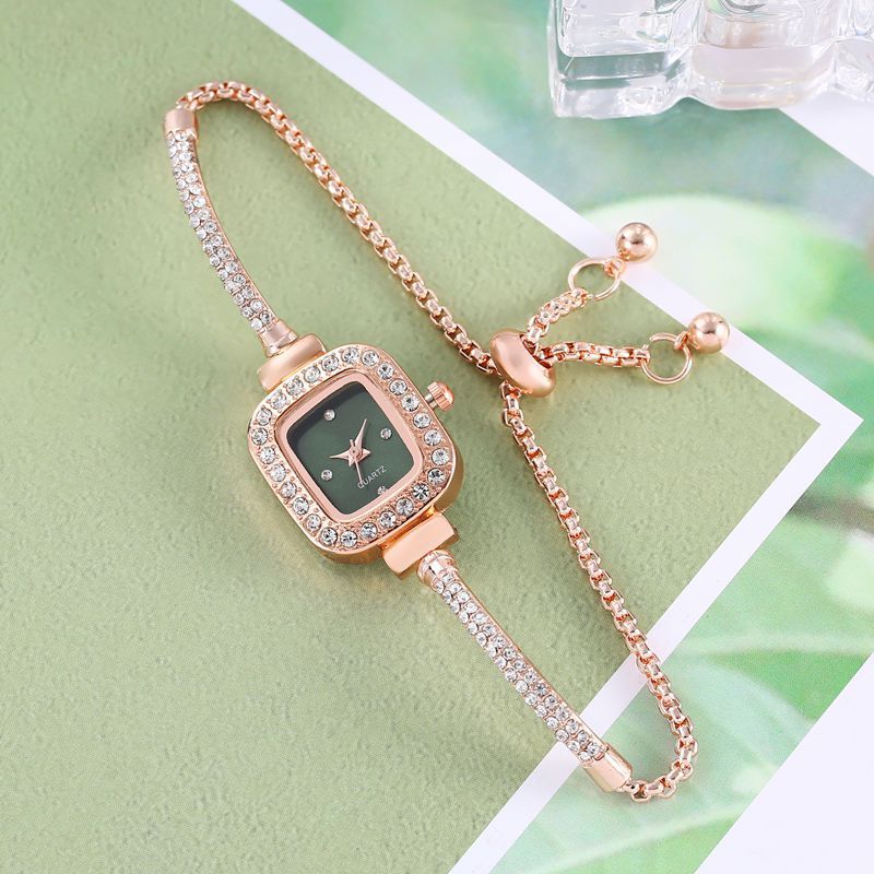 Women's Square Diamond Bracelet Watch Pulling Rope Design Small Square Diamond | Ectron Online