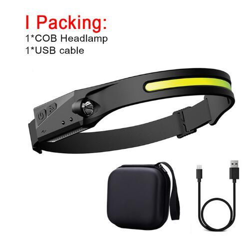 COB LED Induction Riding Headlamp Flashlight, USB Rechargeable COB LED Induction Riding Headlamp | Ectron Online