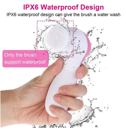 5-in-1 Waterproof Facial Cleansing Brush Facial Cleansing Brush Waterproof Face S | Ectron Online