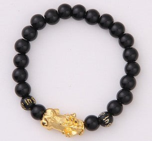 Obsidian Bracelet: 18K Gold, Pearls, Six Brave Words Fine Jewelry | Ectron Online