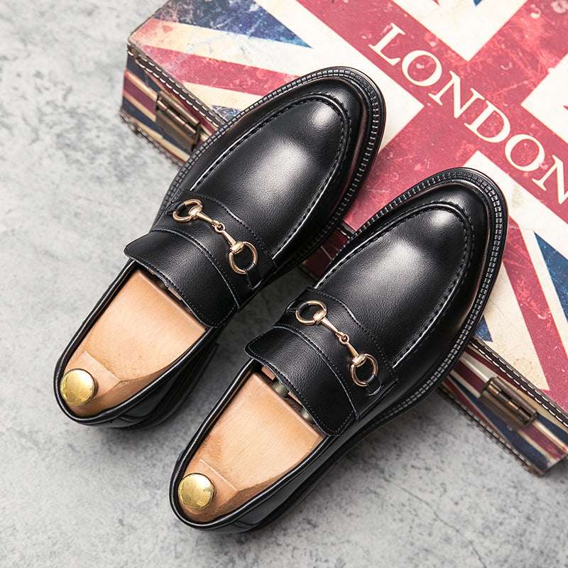 All-match Fashion Pointed Casual Leather Shoes Slip-on