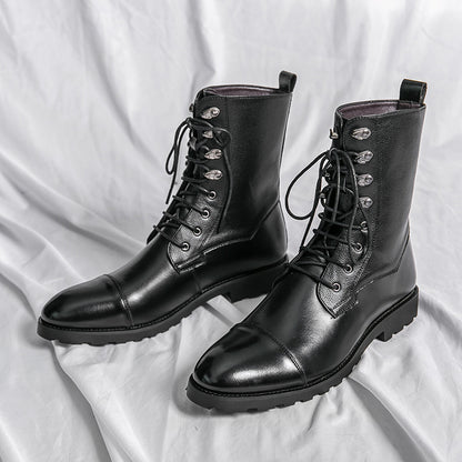 Fall Winter Lace-up Booties Black Locomotive Denim