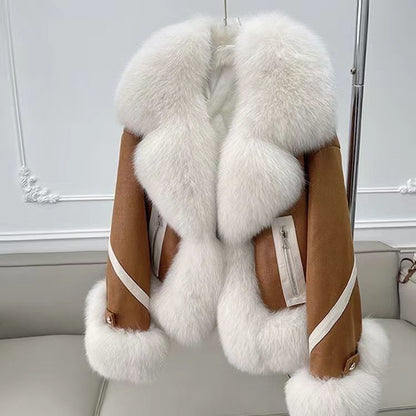 Women's Short Fashion Fur Coat | Thick Warm Autumn Winter Jacket Women's Short Autumn And Winter Cotton T | Ectron Online