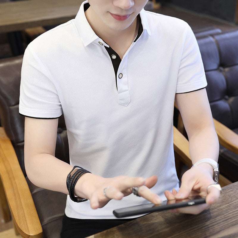 Men’s Casual Patchwork Polo Shirt – Zipper Collar Summer Top Polo Shirt For Men Casual Short Sleeve P | Ectron Online