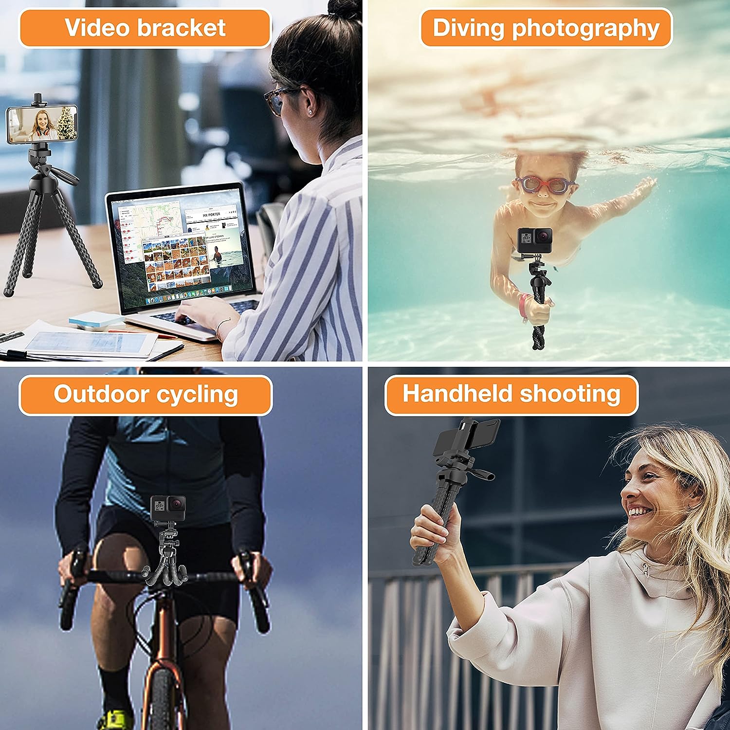Flexible Octopus Phone Tripod & Selfie Stick - Portable Vlog Stand
