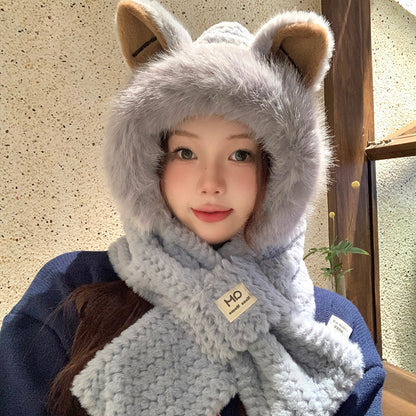 Cute Furry Fox Ear Hat | Warm Winter Plush Animal Ear Beanie Autumn And Winter Cute Furry Fox Ear Hat | Ectron Online