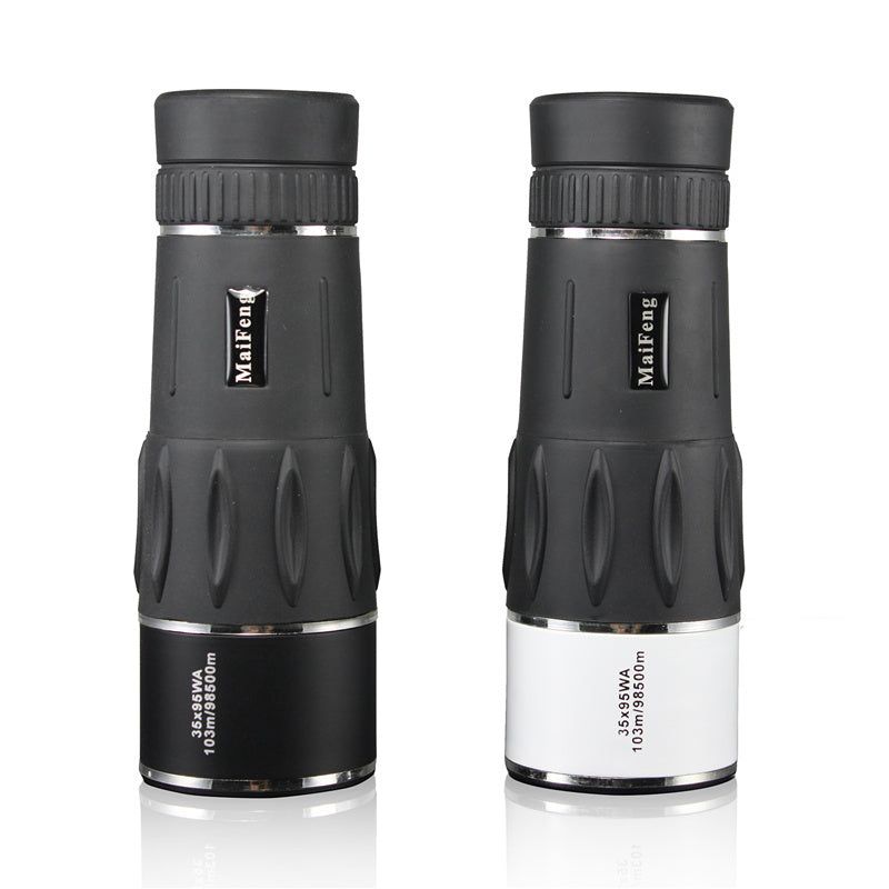 Two black monoculars with Maifeng branding on a white background