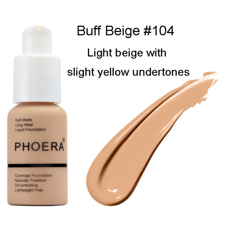 Full-Coverage Foundation: Long-Lasting and Natural Explosive Press Type Oil Control Natural Color Matte Concealer Foundation Cream | Ectron Online