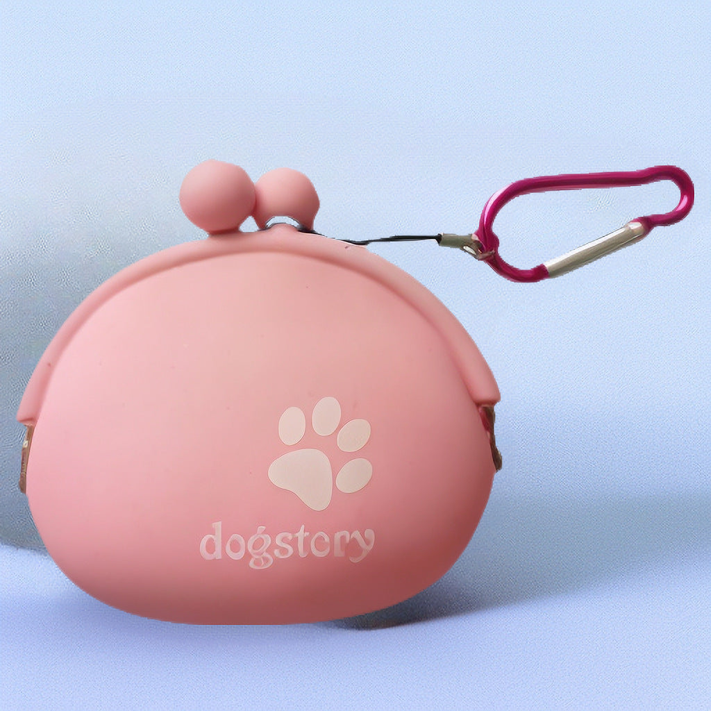 {{ brand }} Silicone Pet Snack Bag 9.5x8.5x4.2CM Light Pink - Silicone Pet Snack Bag Solid Color