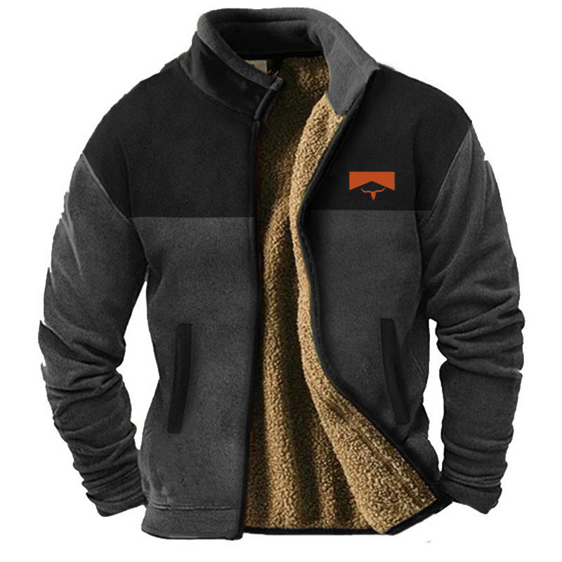 New Men's Fleece-Lined Cotton Jacket