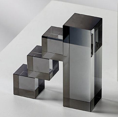 Nordic Modern Minimalist Ladder Crystal Bookend Decoration Hallway Bedroom Model Room Light Luxury Ornament